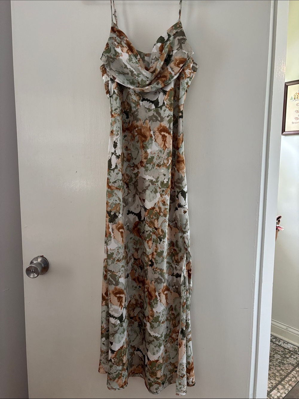Hello Molly Sage & Tan Floral Midi Dress - Picture 3 of 5